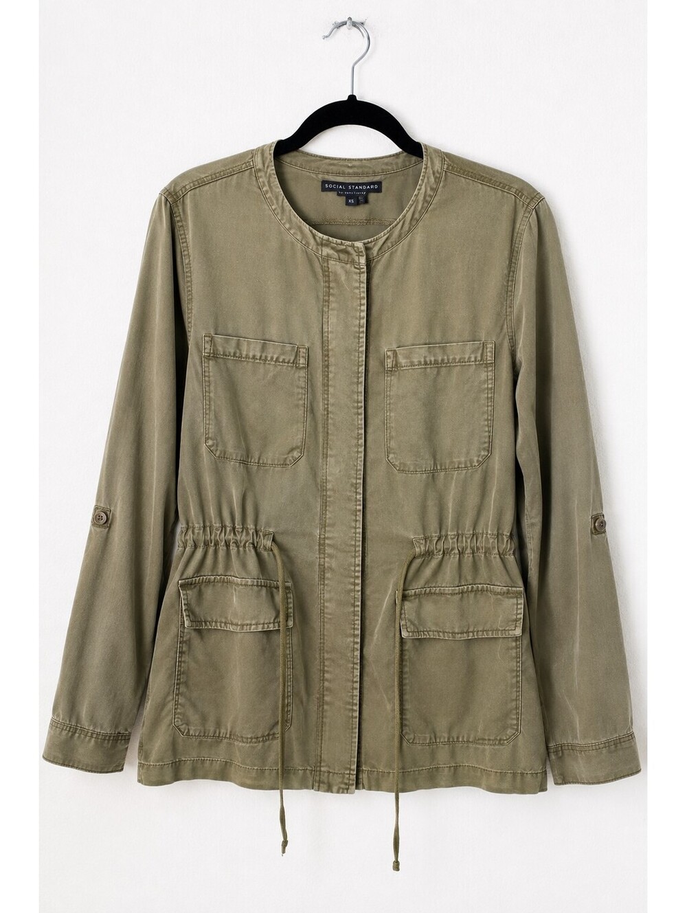 Social Standard Sanctuary Olive Tencel Utility Field Jacket XS